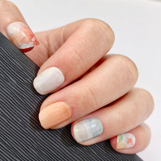 Earthy Marble Swirl | Press-on Nails