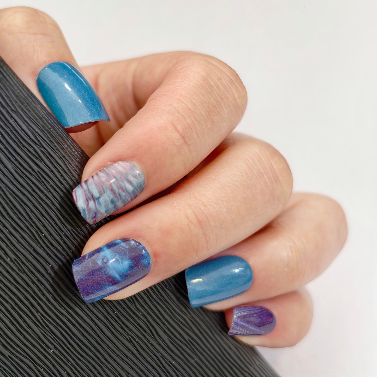 Midnight Ocean Abstract | Press-on Nails